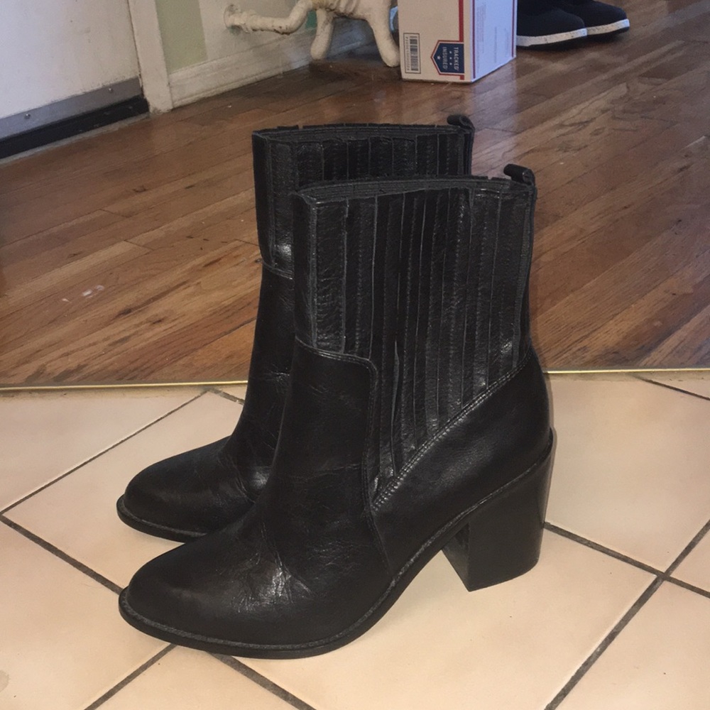 Black Leather Zara Boots